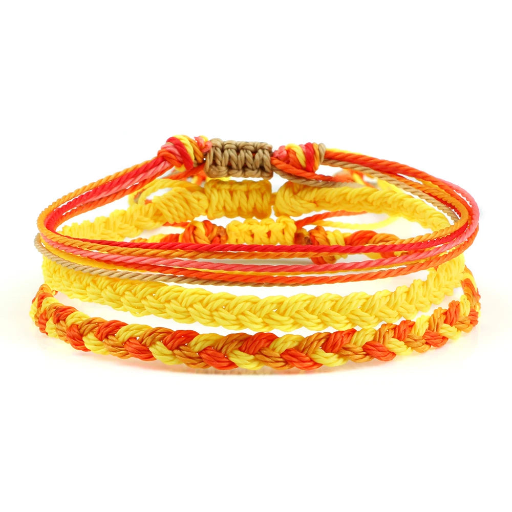 Bracelet Katmandou rouge énergie – Coton tressé réglable unisexe
