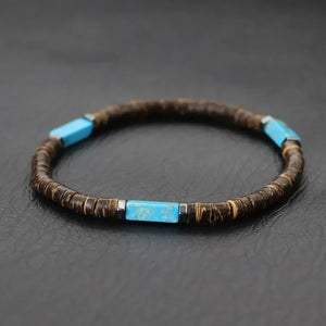 Coconut Coast bracelet homme perles coco et pierres naturelles - GoHappy