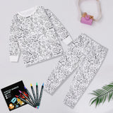 Pyjama Enfant à Colorier Créatif Réutilisable 6 Feutres Inclus
