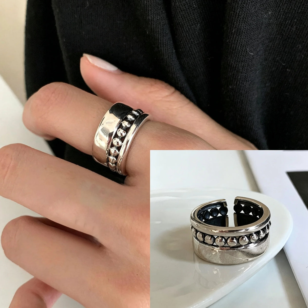 Bague femme Atelier Reflets Chaîne Tressée bijou fantaisie GoHappy France