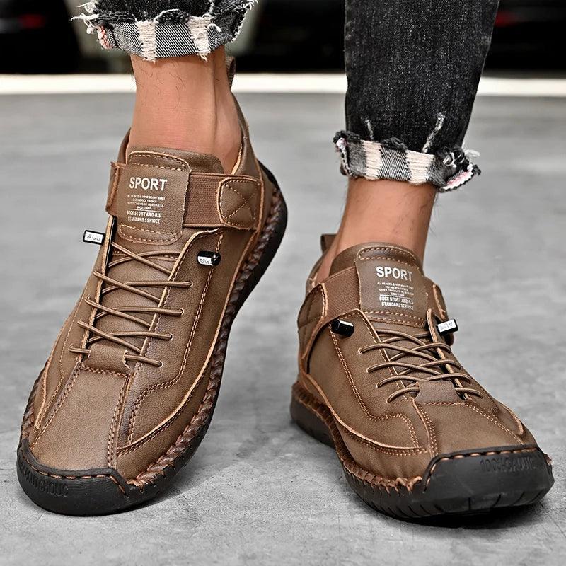 Atlas Drift mocassins homme cuir cousu main confort souple - GoHappy