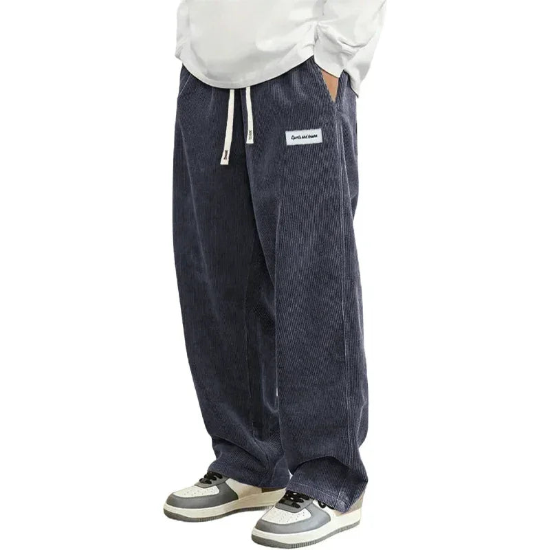 Pantalon Urban Cord Homme Velours Côtelé Coupe Large - pantalons homme GoHappy