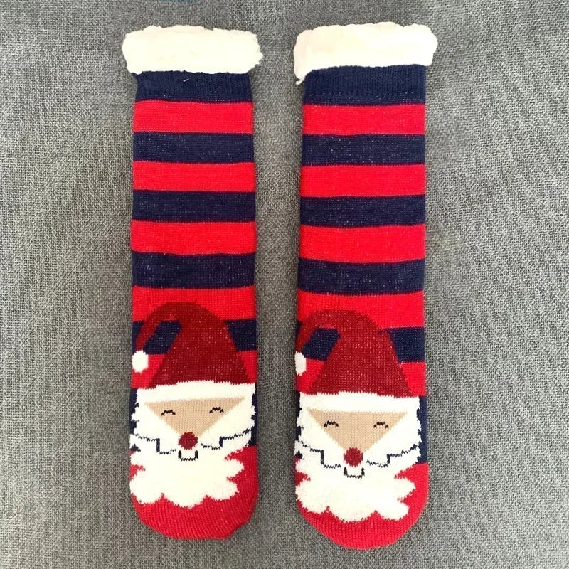 Chaussettes Douillettes Noël Femme Ado Fourrées Antidérapantes