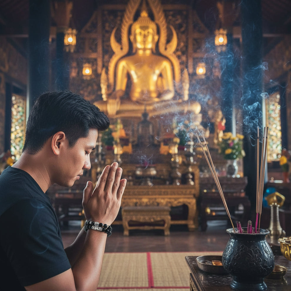 Bracelets couple tête de Bouddha pierres naturelles pierre de lave œil de tigre