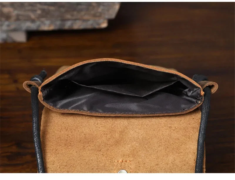 sac banane en daim marron style vintage bohème GoHappy