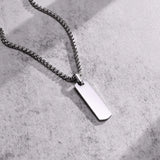 Collier Homme Acier Barre Minimaliste Géométrique Style Épuré