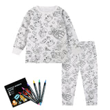 Pyjama Enfant à Colorier Créatif Réutilisable 6 Feutres Inclus
