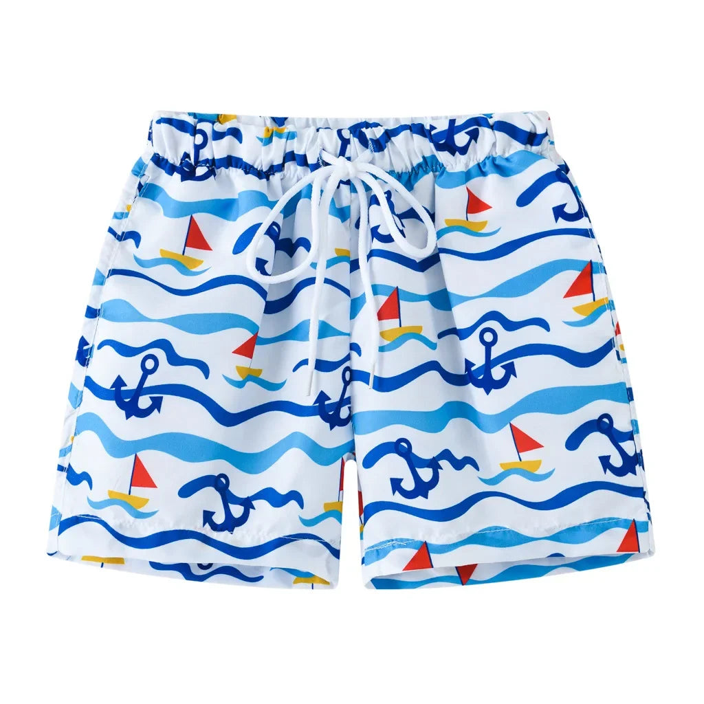 Short Bain Enfant Garçon Imprimé Coloré Plage Été 2 à 8 Ans - boxer de bain GoHappy