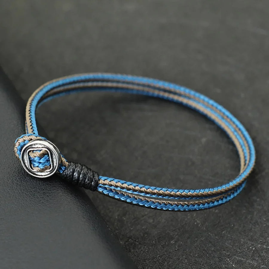 Bracelet homme double corde ethnique fait main Style Vintage