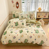 Housse Couette Velours Enfant Motifs Cartoon Douce Chaude 150-220cm