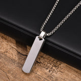 Collier Homme Acier Barre Minimaliste Géométrique Style Épuré