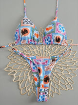 Bikini Tropicana String Triangle Femme Imprimé Exotique Rembourré - maillots de bain femme GoHappy