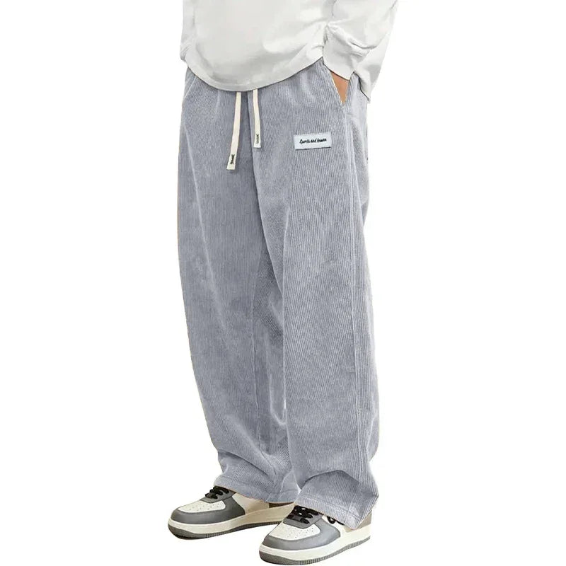 Pantalon Urban Cord Homme Velours Côtelé Coupe Large - pantalons homme GoHappy