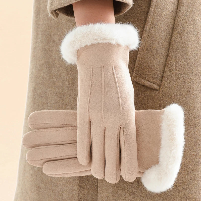 Gants Hiver Fausse Fourrure Compatibles Smartphone