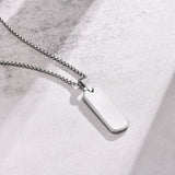 Collier Homme Acier Barre Minimaliste Géométrique Style Épuré