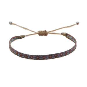 Bracelet Tissé Main Colombie Motifs Ethniques Bohème Amitié - bracelets tissés GoHappy