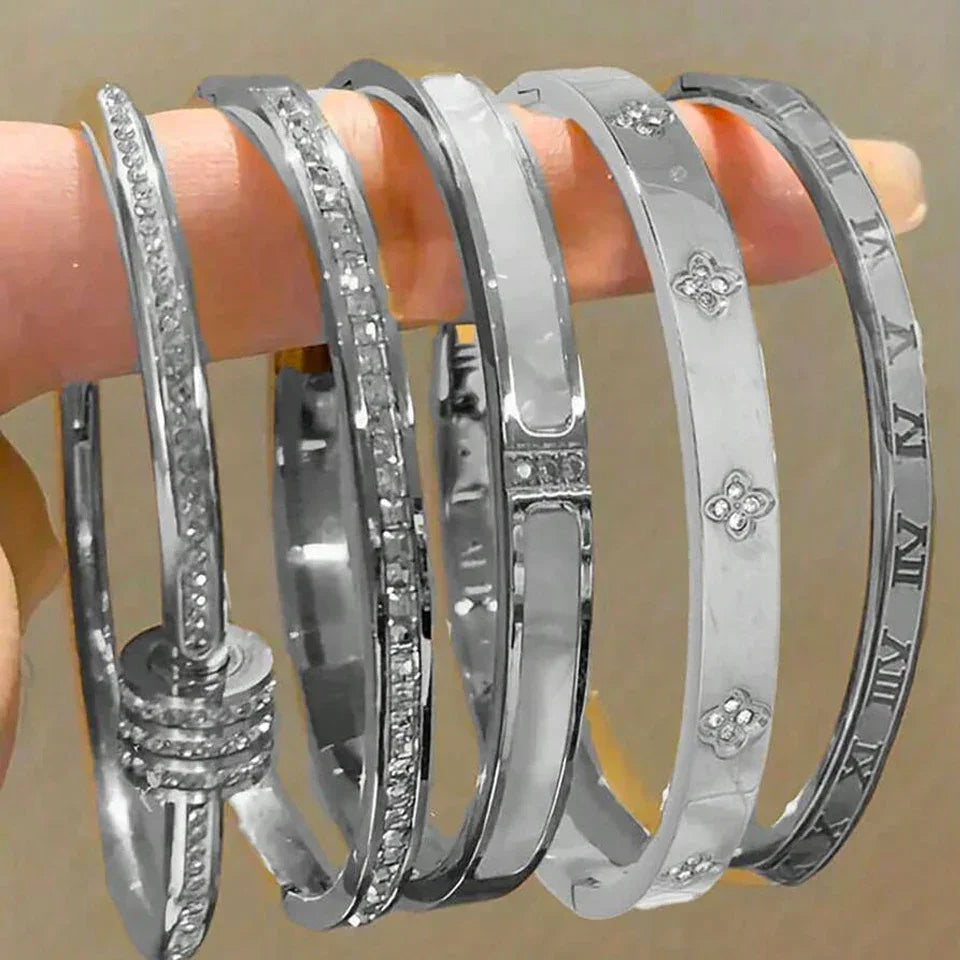 Riviera Glow bracelets joncs femme zircon empilables - bracelet femme GoHappy