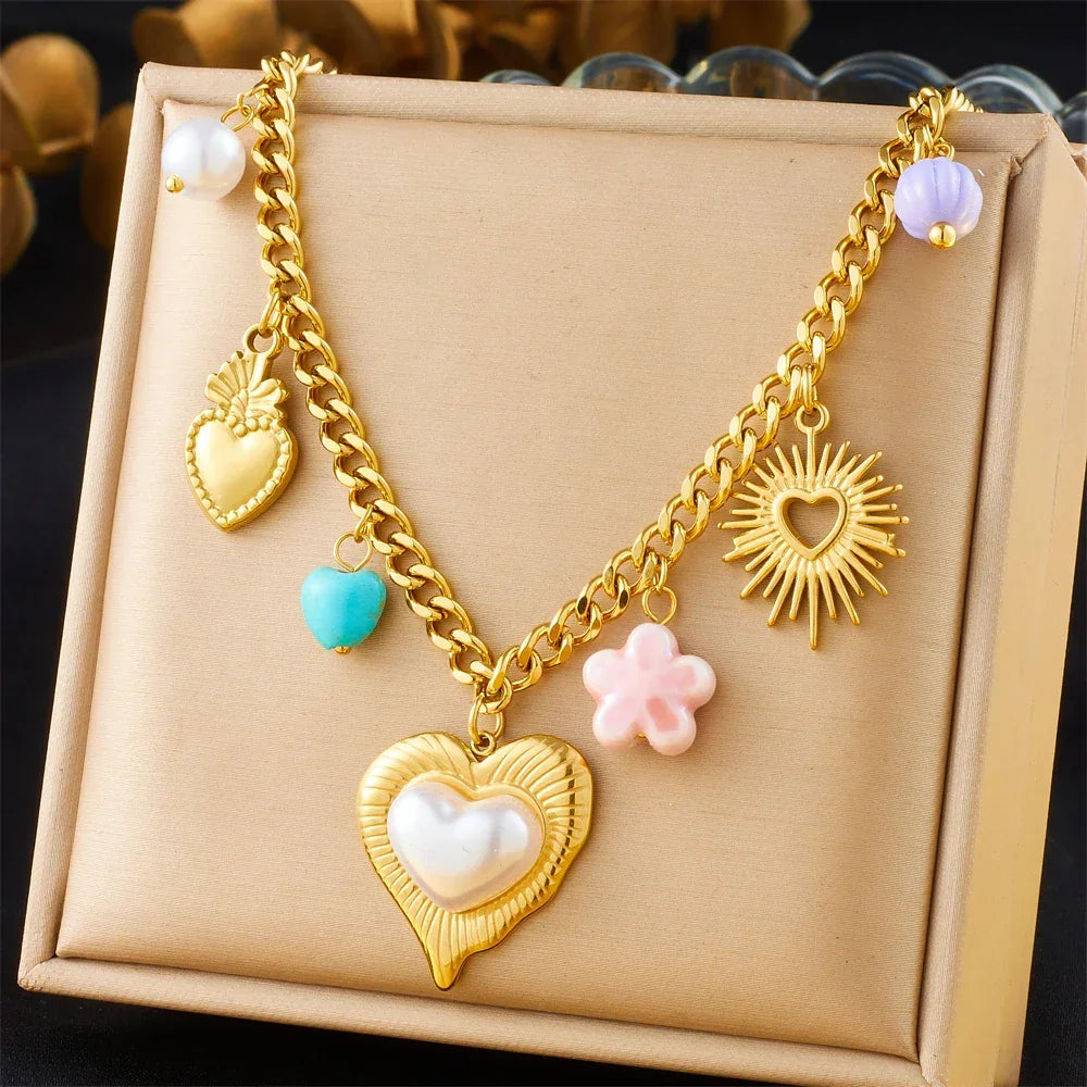Colliers Costa Luz soleil coquillage perles dorées - colliers GoHappy