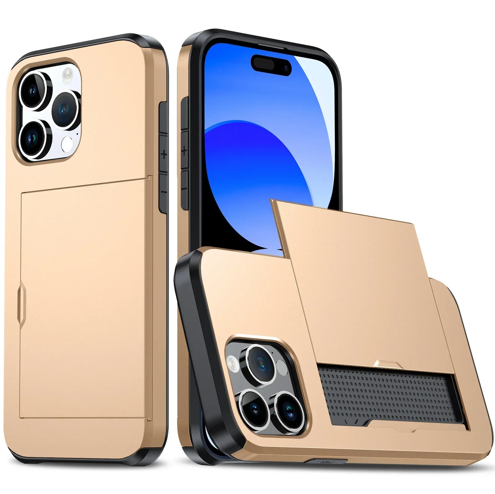 Coque iPhone toutes versions du 16 au 11 avec porte-cartes caché