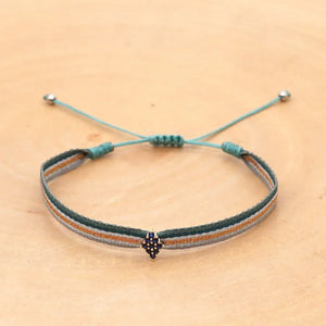 Bracelet Amitié Femme Coton Fin - Charm Cœur Strass Ajustable - bracelets femme cordon GoHappy