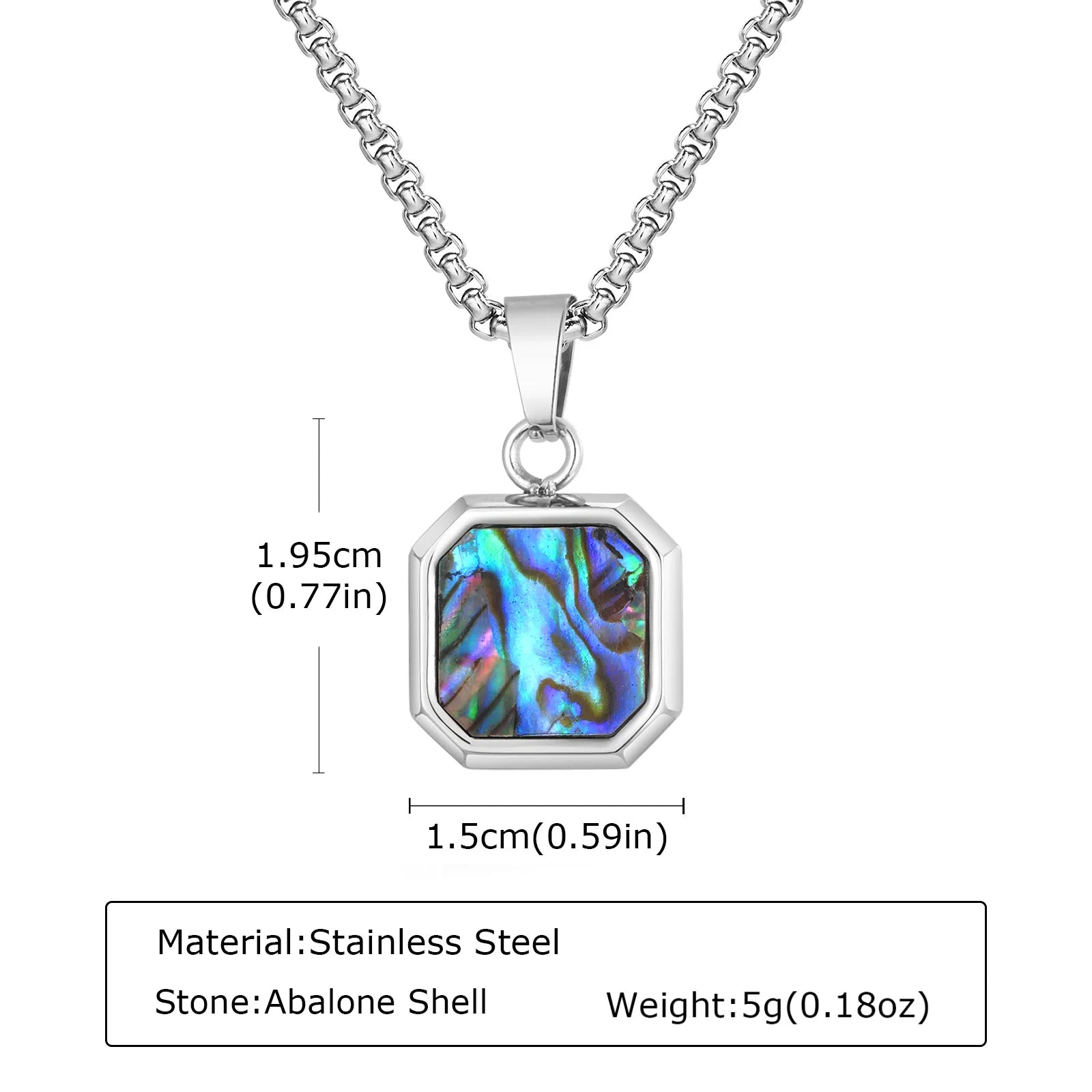 Collier Homme Acier Pierre Naturelle Pendentif Tendance Hip Hop