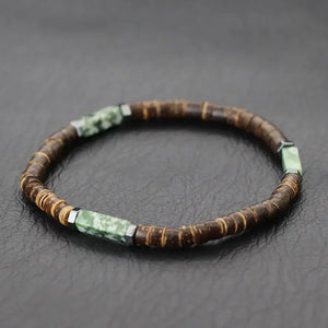 Coconut Coast bracelet homme perles coco et pierres naturelles - GoHappy