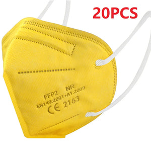 Masques FFP2 KN95 Certifiés CE 5 Couches Colorés Lot 20 Adulte - Masque FFP2 GoHappy