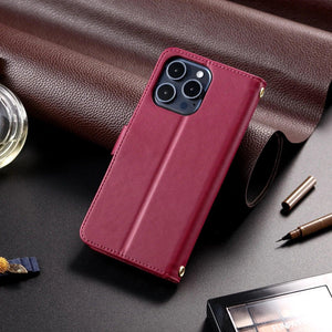 étui de protection iPhone cuir rouge bordeaux élégant GoHappy.fr