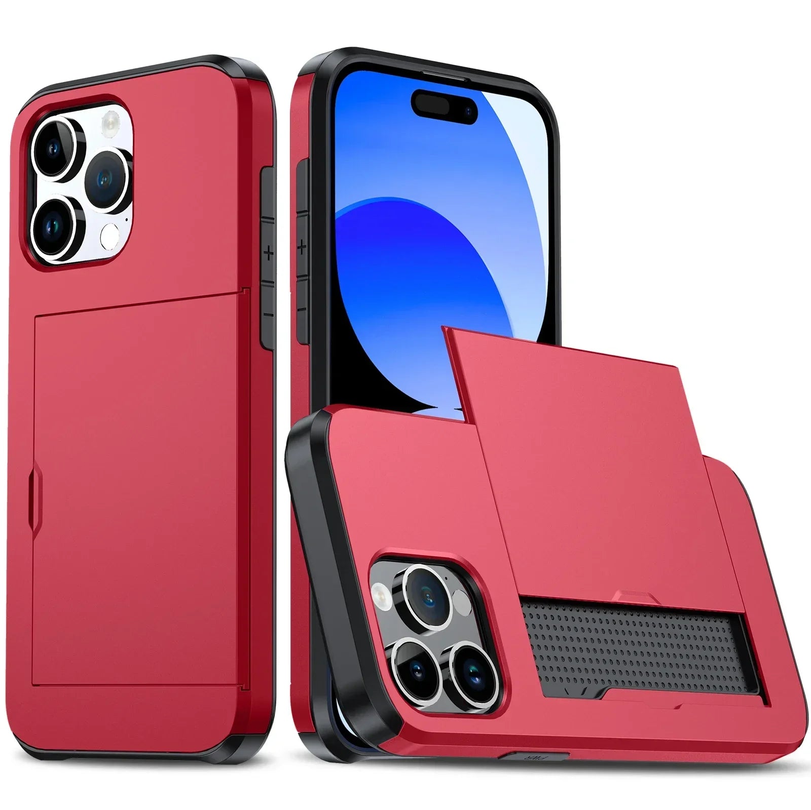 Coque iPhone toutes versions du 16 au 11 avec porte-cartes caché