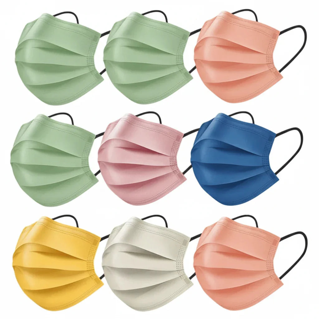 Masques Color Protect Jetables 4 Couches Respirants Unisexe