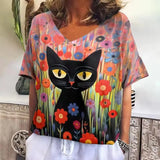 Collection Crazy Cats – T-shirts Oversize Femme à Motif Chat