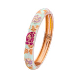 Jaipur Email bracelet jonc floral plaqué or rose
