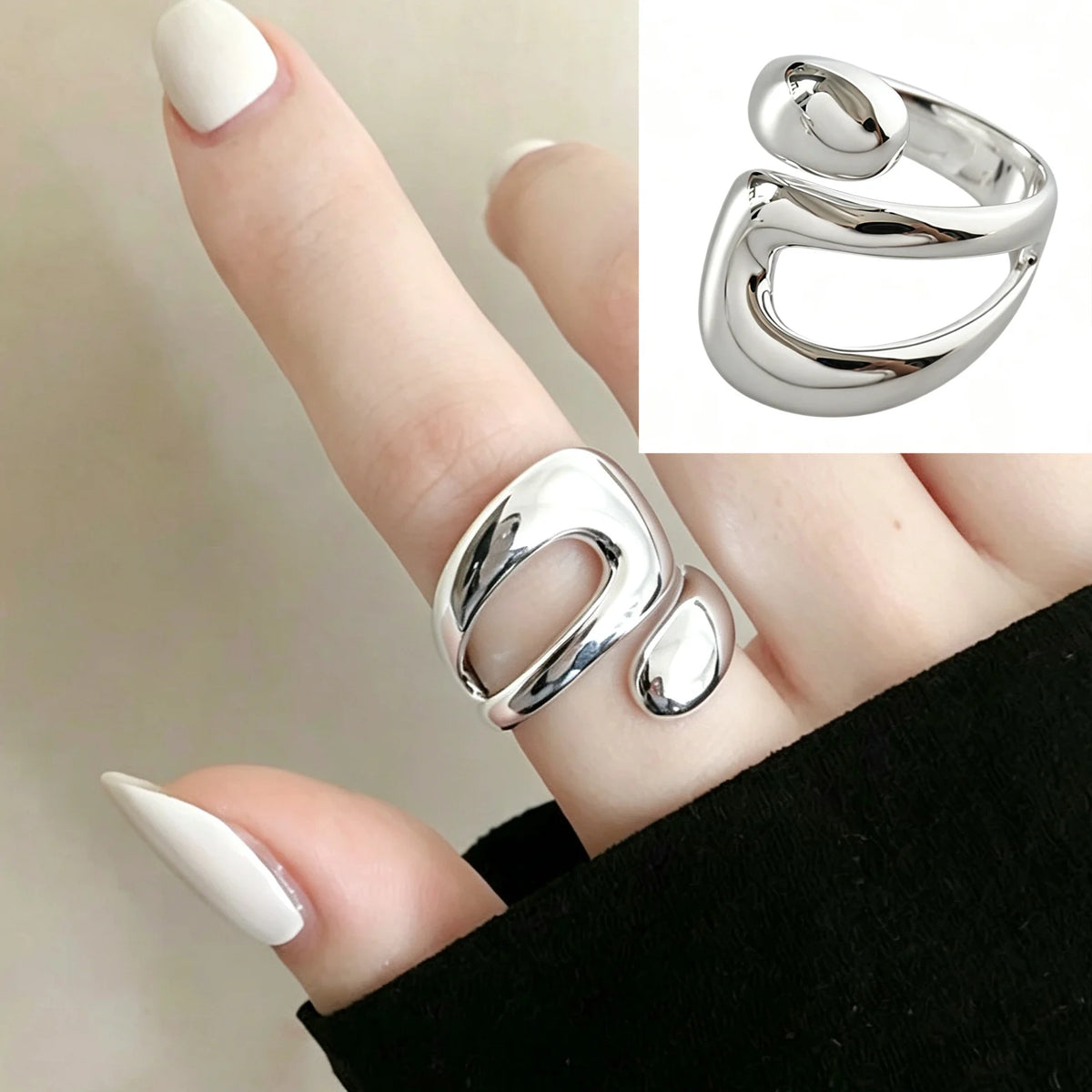 Bague femme Atelier Reflets Étreinte Fluide bijou fantaisie GoHappy France