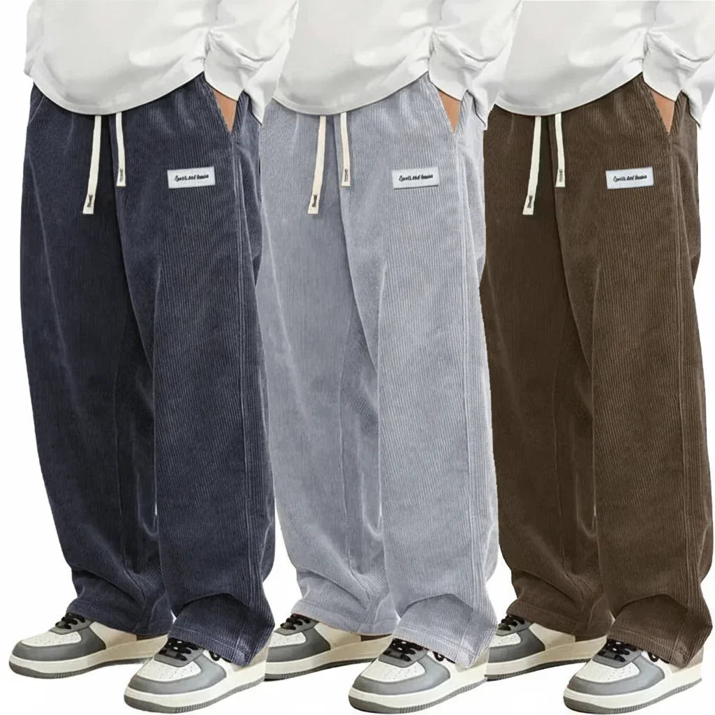 Pantalon Urban Cord Homme Velours Côtelé Coupe Large - pantalons homme GoHappy