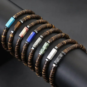Coconut Coast bracelet homme perles coco et pierres naturelles - GoHappy