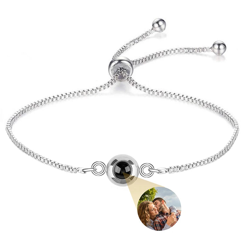Bracelet Photo Gravé Projection Personnalisable
