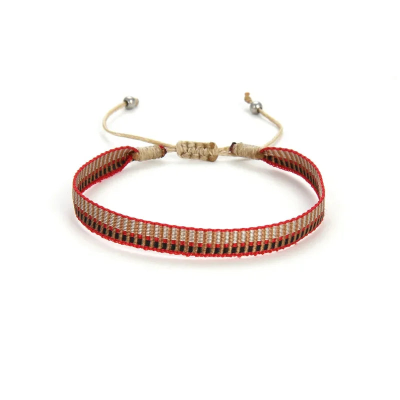 Bracelet Tissé Main Colombie Motifs Ethniques Bohème Amitié - bracelets tissés GoHappy