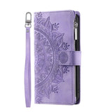 Protection iPhone Mandala Zip Portefeuille Cuir Gaufré Porte-Cartes - Coques pour téléphones portables GoHappy
