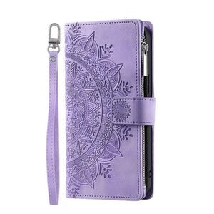 Protection iPhone Mandala Zip Portefeuille Cuir Gaufré Porte-Cartes - Coques pour téléphones portables GoHappy