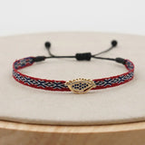 Bracelet Amitié Femme Coton Fin - Charm Cœur Strass Ajustable - bracelets femme cordon GoHappy