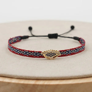 Bracelet Amitié Femme Coton Fin - Charm Cœur Strass Ajustable - bracelets femme cordon GoHappy