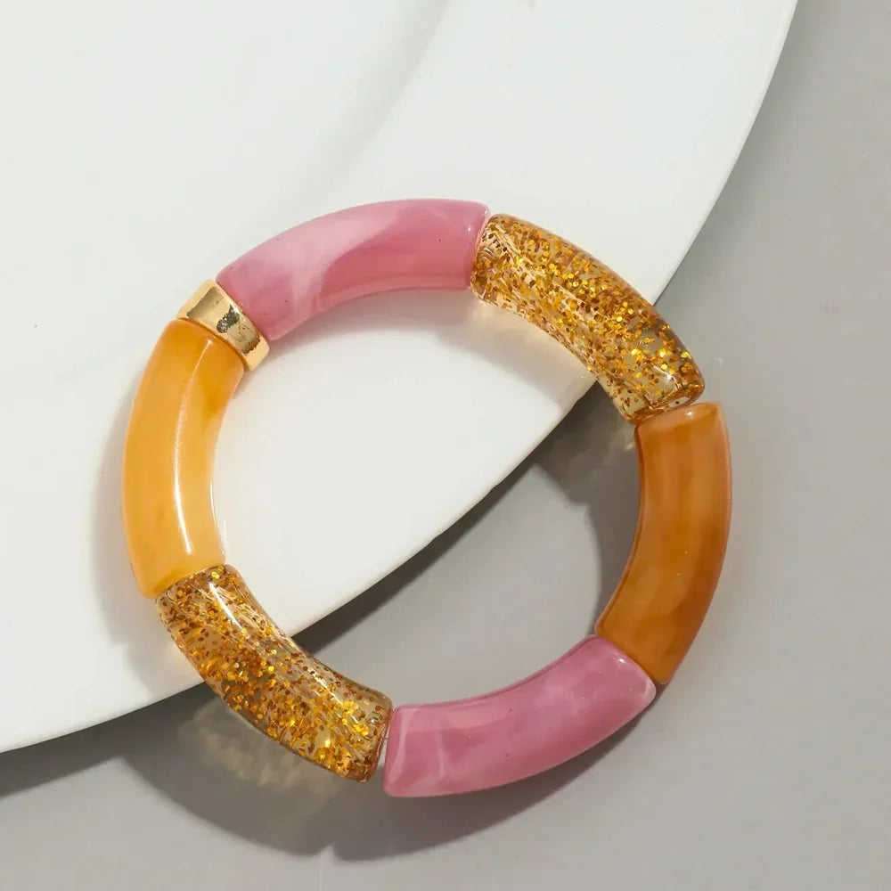 Bracelets acryliques bohème femme – 28 modèles colorés à mixer - Bijou Bracelet GoHappy