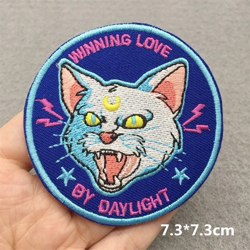 Patchs Brodés Chats Thermocollants Écussons Cartoon Vêtements Sacs