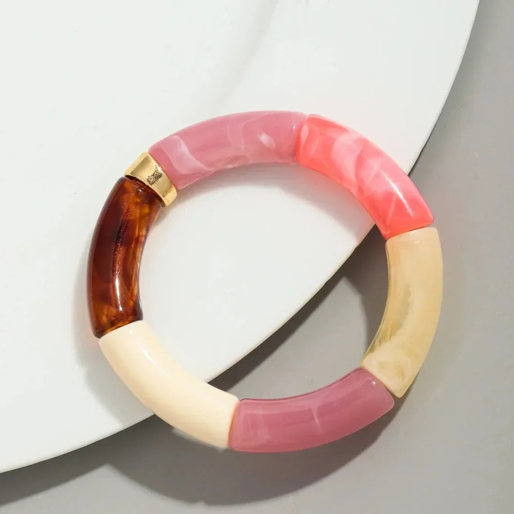 Bracelets acryliques bohème femme – 28 modèles colorés à mixer - Bijou Bracelet GoHappy
