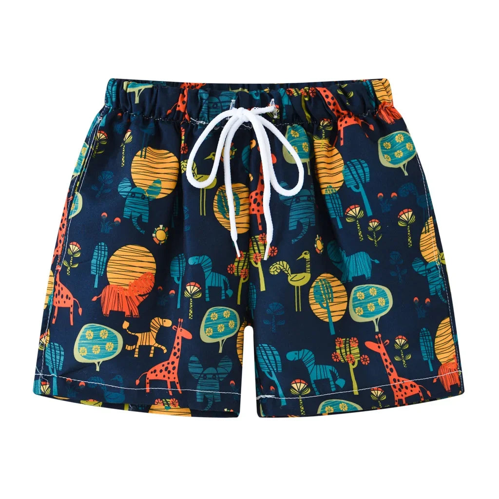 Short Bain Enfant Garçon Imprimé Coloré Plage Été 2 à 8 Ans - boxer de bain GoHappy