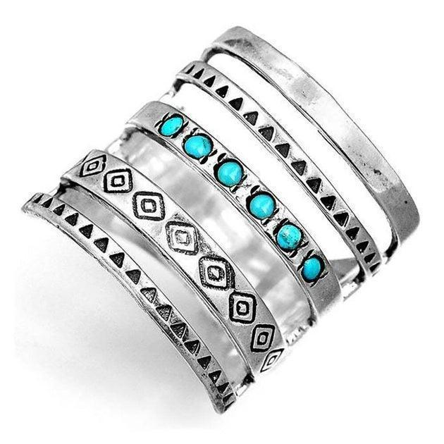 Bague Turquoise Initiale/Logo Personnalisée, Bague Western Bijoux Rétro Bague Turquoise Initiale/Logo Personnalisée, Bague Western Bijoux Rétro