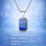 Collier Acier Pierre Naturelle Pendentif Tendance