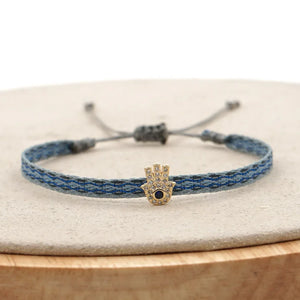 Bracelet Amitié Femme Coton Fin - Charm Cœur Strass Ajustable - bracelets femme cordon GoHappy