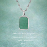 Collier Acier Pierre Naturelle Pendentif Tendance