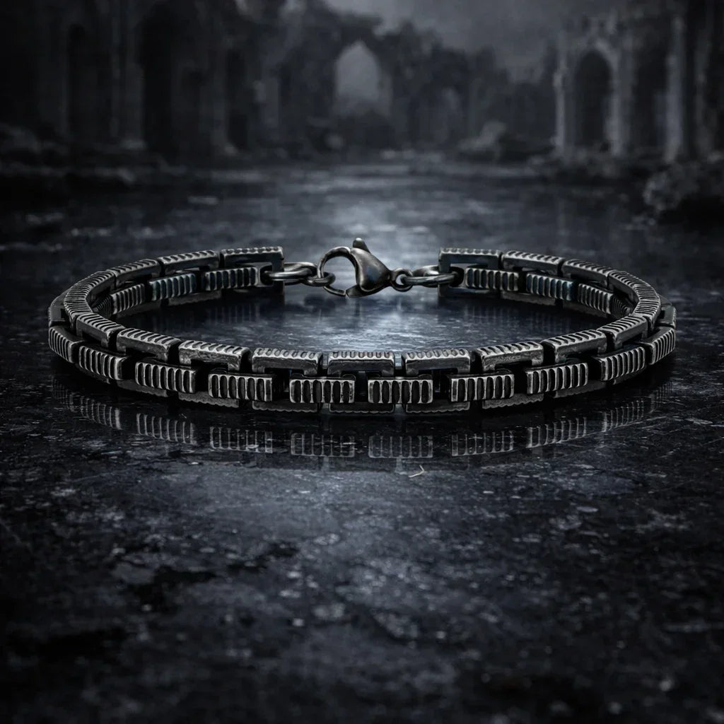 Bracelet Homme Maillons Épais Acier Street Style Gris Argenté Rock - bracelets métal homme GoHappy